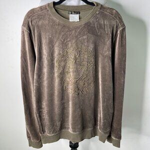 Gianni Versace Men's Green Crewneck Cotton Terry Cloth Medusa Sweater Size M / 4